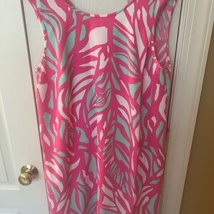 Lilly Pulitzer Pink and Blue Midi Dress